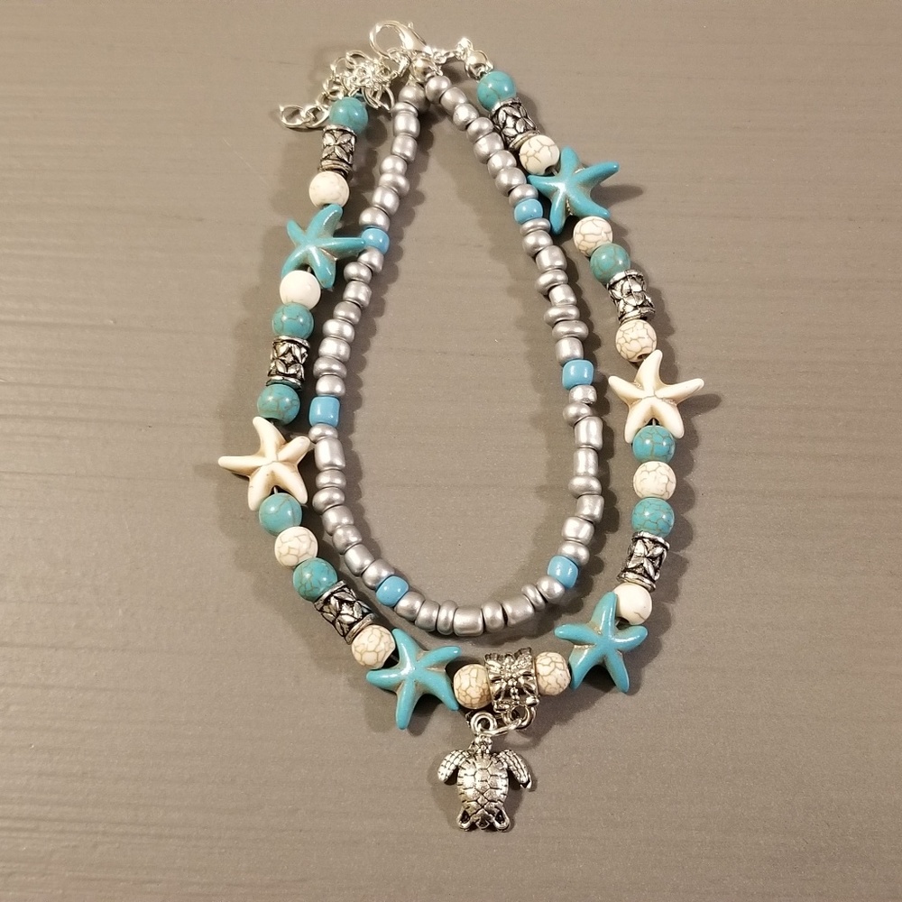 Cute Anklet with Sea Turtle Charm